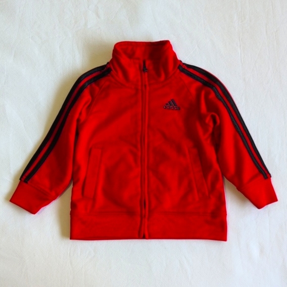 adidas red zip-up track jacket 18 months baby boy - Picture 1 of 6